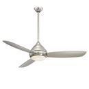 58 in. 63.11W 5491 cfm 3-Blade Ceiling Fan with LED Light in Brushed Nickel Wet