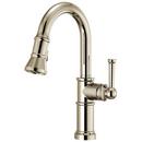 Single Handle Pull Down Bar Faucet in Polished Nickel