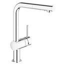 GROHE StarLight&reg; Chrome Single Handle Pull Out Kitchen Faucet 