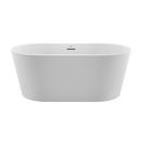 59 x 31-1/2 in. Freestanding Bathtub with Center Drain in White with Chrome