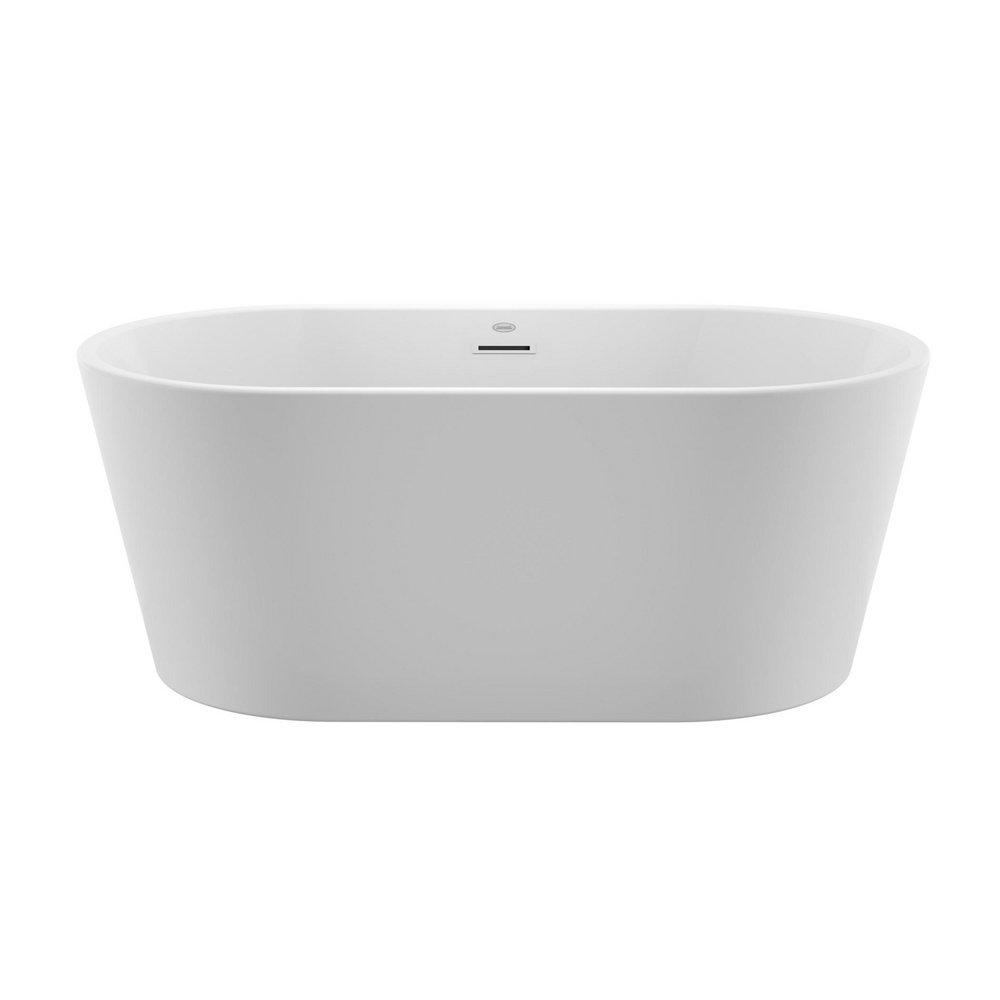 JACUZZI® White 59 x 31-1/2 in. Freestanding Bathtub with Center Drain 