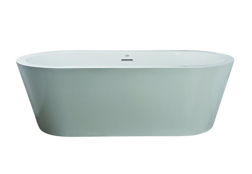 JACUZZI® White/Chrome 67 x 31-1/2 in. Freestanding Bathtub with Center Drain 