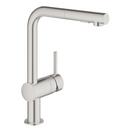 GROHE StarLight&reg; SuperSteel Single Handle Pull Out Kitchen Faucet 