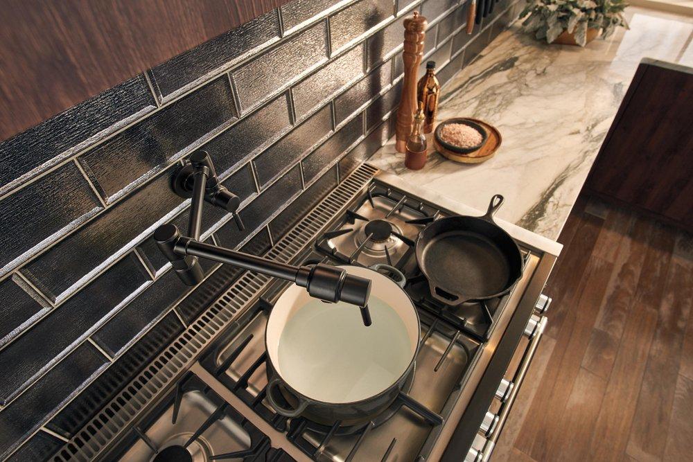 Brizo Matte Black Two Handle Lever Handle Pot Filler 