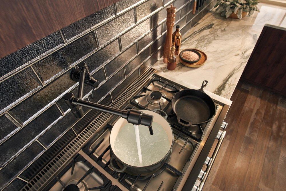 Brizo Matte Black Two Handle Lever Handle Pot Filler 