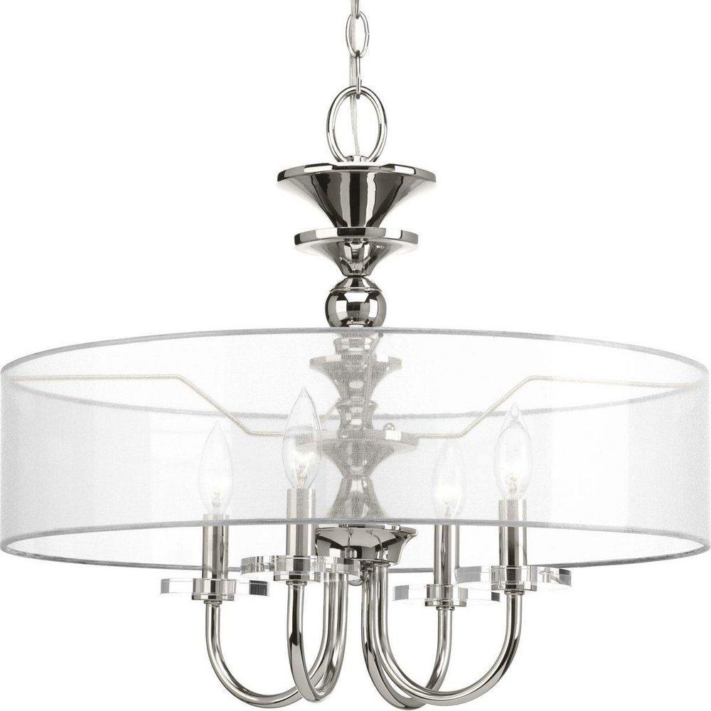 Progress Lighting Polished Nickel 22 in. 60W 4-Light Candelabra E-12 Incandescent Pendant 