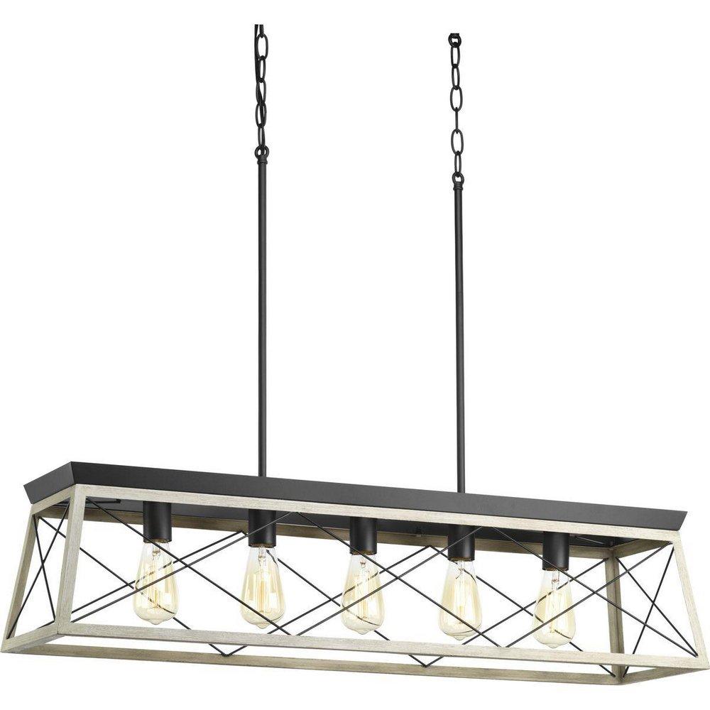 Progress Lighting Graphite 100W 5-Light Linear Pendant 