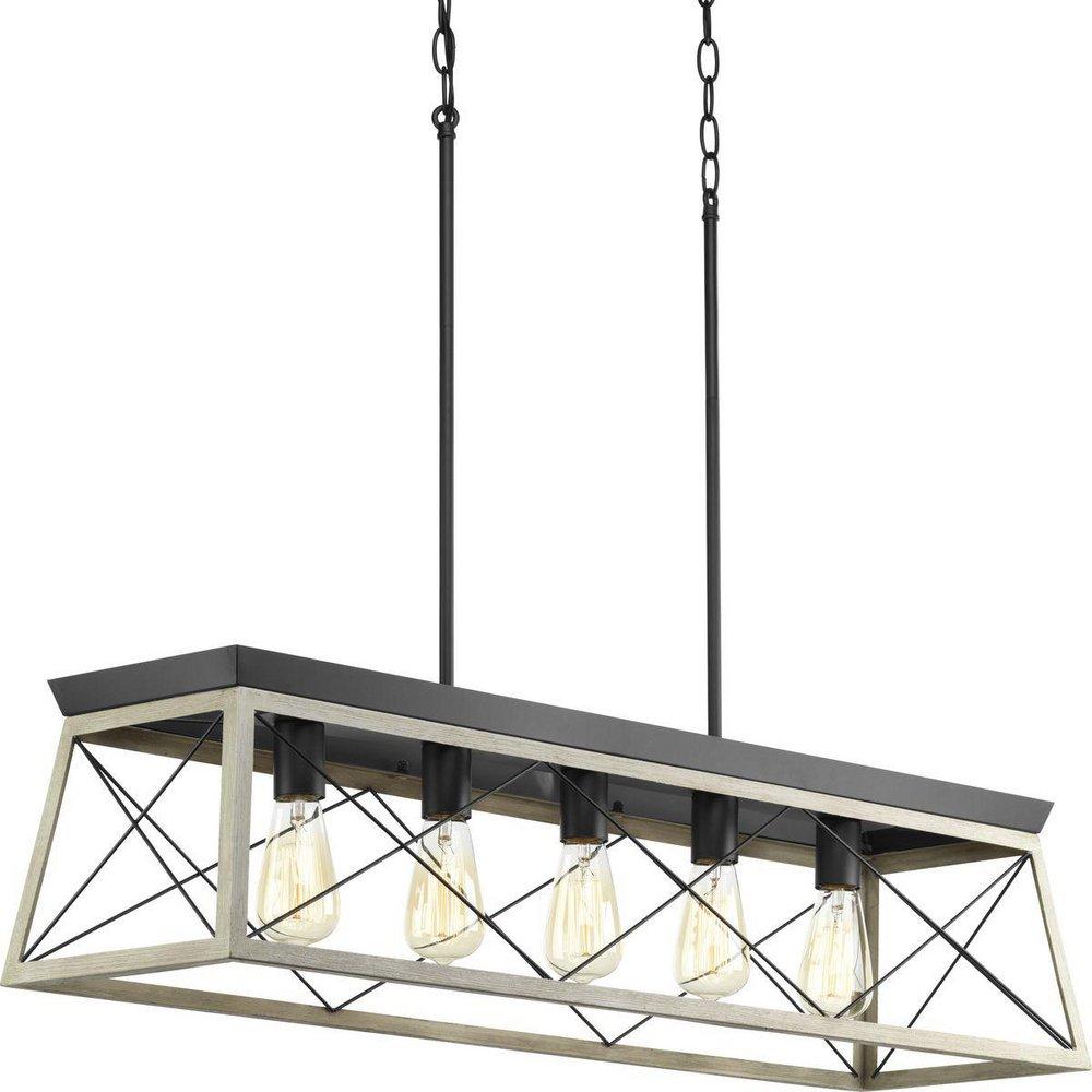 Progress Lighting Graphite 100W 5-Light Linear Pendant 