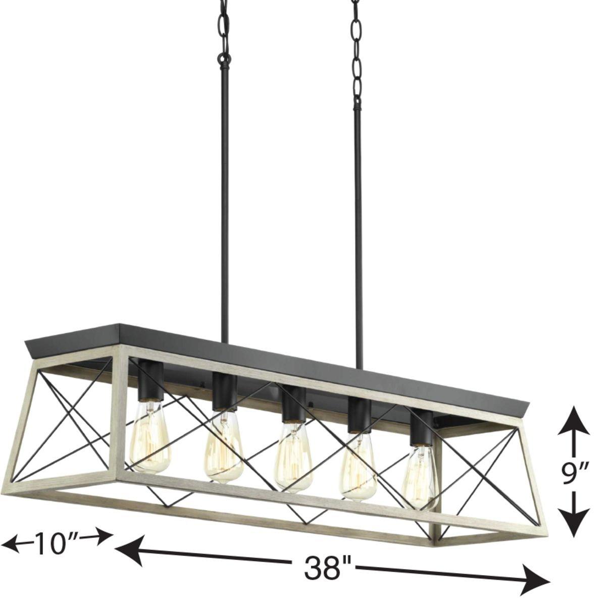 Progress Lighting Graphite 100W 5-Light Linear Pendant 