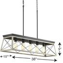 Progress Lighting Graphite 100W 5-Light Linear Pendant 