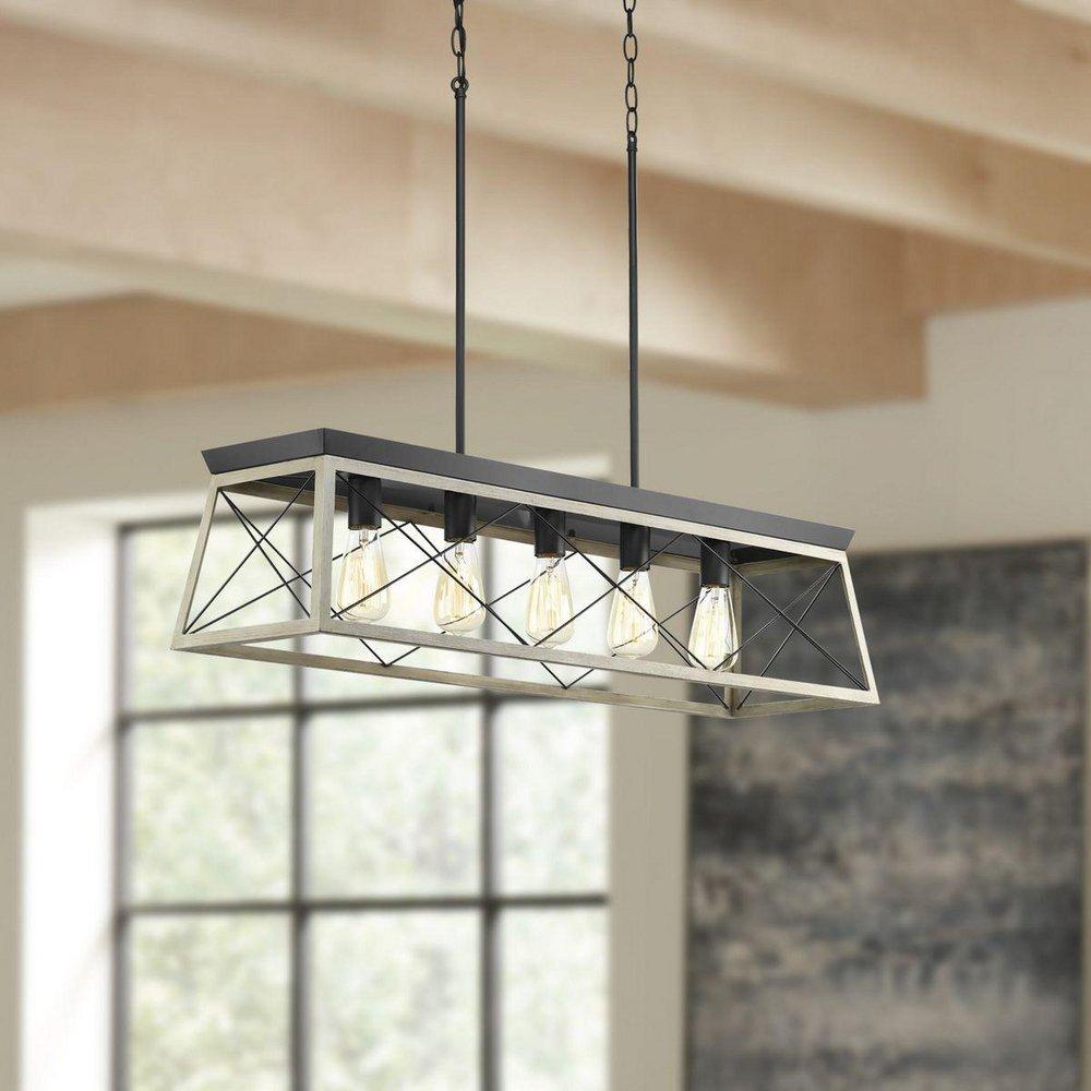 Progress Lighting Graphite 100W 5-Light Linear Pendant 