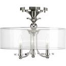Progress Lighting Polished Nickel 60W 3-Light Candelabra E-12 Incandescent Semi-Flush Mount Ceiling Fixture 