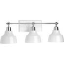 Progress Lighting Polished Chrome 24-1/4 x 8-3/8 in. 300W 3-Light Medium E-26 Incandescent Vanity Fixture with White Glass 