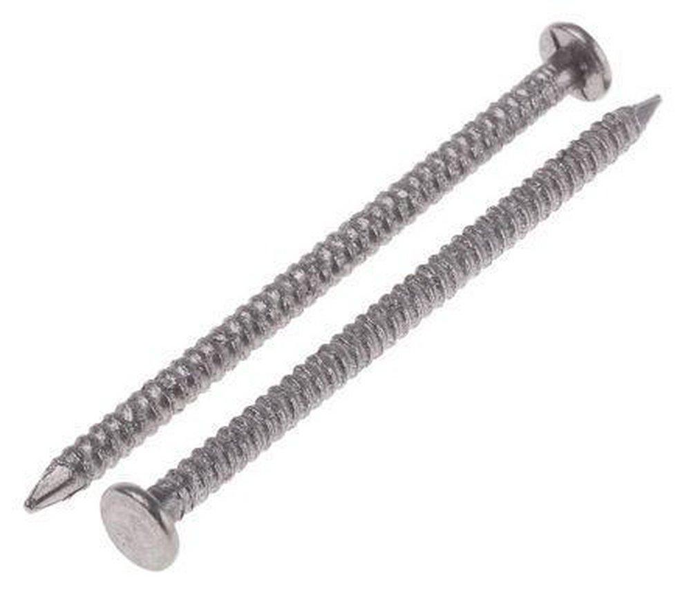 Double T Fasteners Steel Round Head Screw Shank Nails (4000 per Box) 