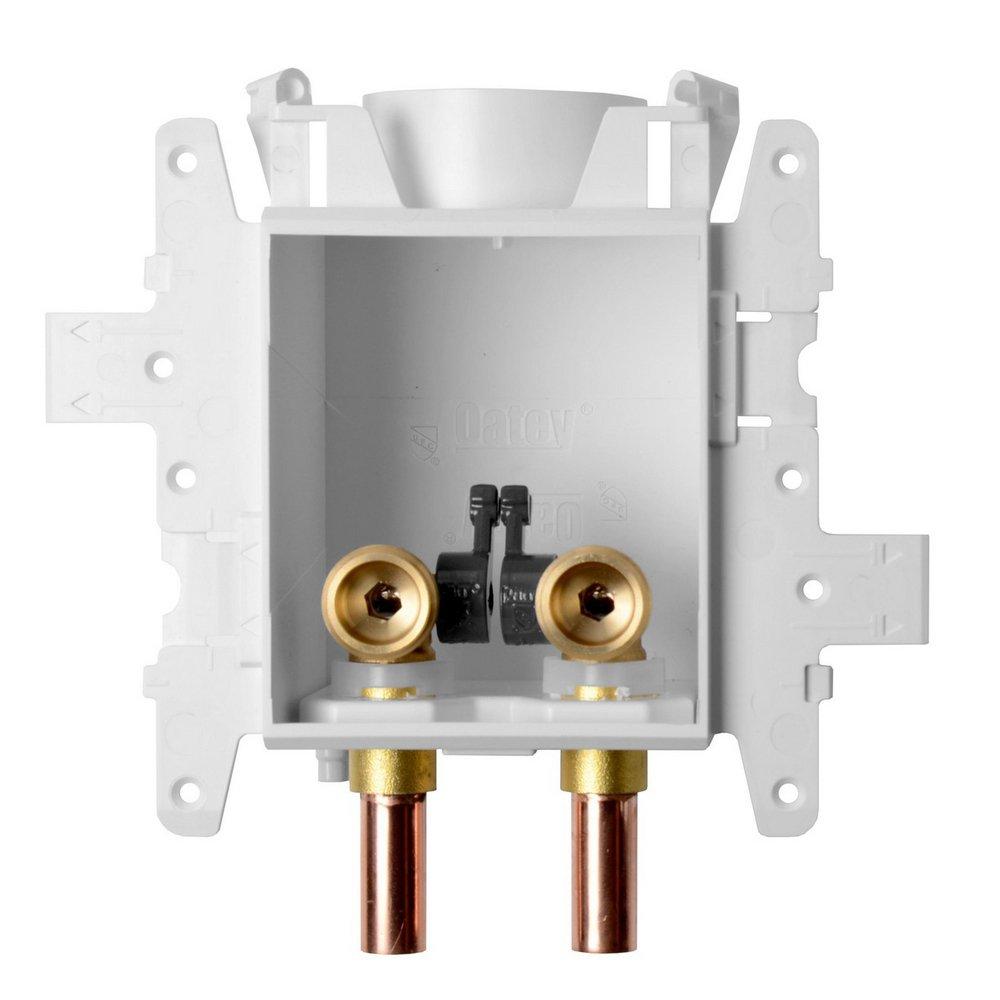 Oatey&reg; Push-to-Connect Brass PVC Tail Washing Machine Outlet Box No-Hammer Standard Pack 
