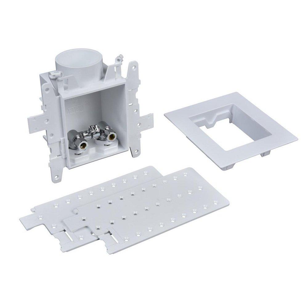Oatey&reg; White 3-19/50 x 4-17/20 x 8 in. Lavatory Quarter-Turn Supply Box 