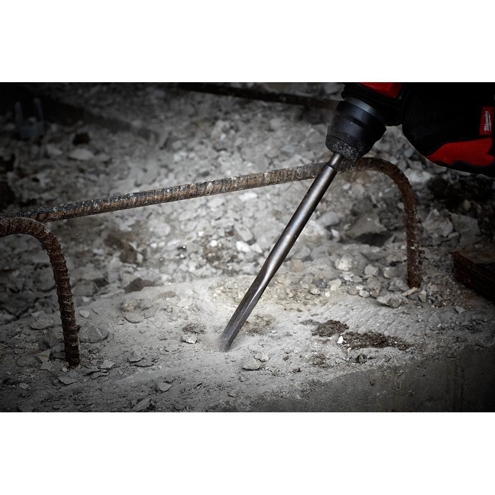 Milwaukee® Silver 10 in. SDS Plus Flat Self-sharpening Chisel Bit 