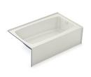 Aker by MAAX Biscuit 60 x 37 in. Fiberglass, Resin and Gelcoat Rectangle Alcove Bathtub with Left Drain 