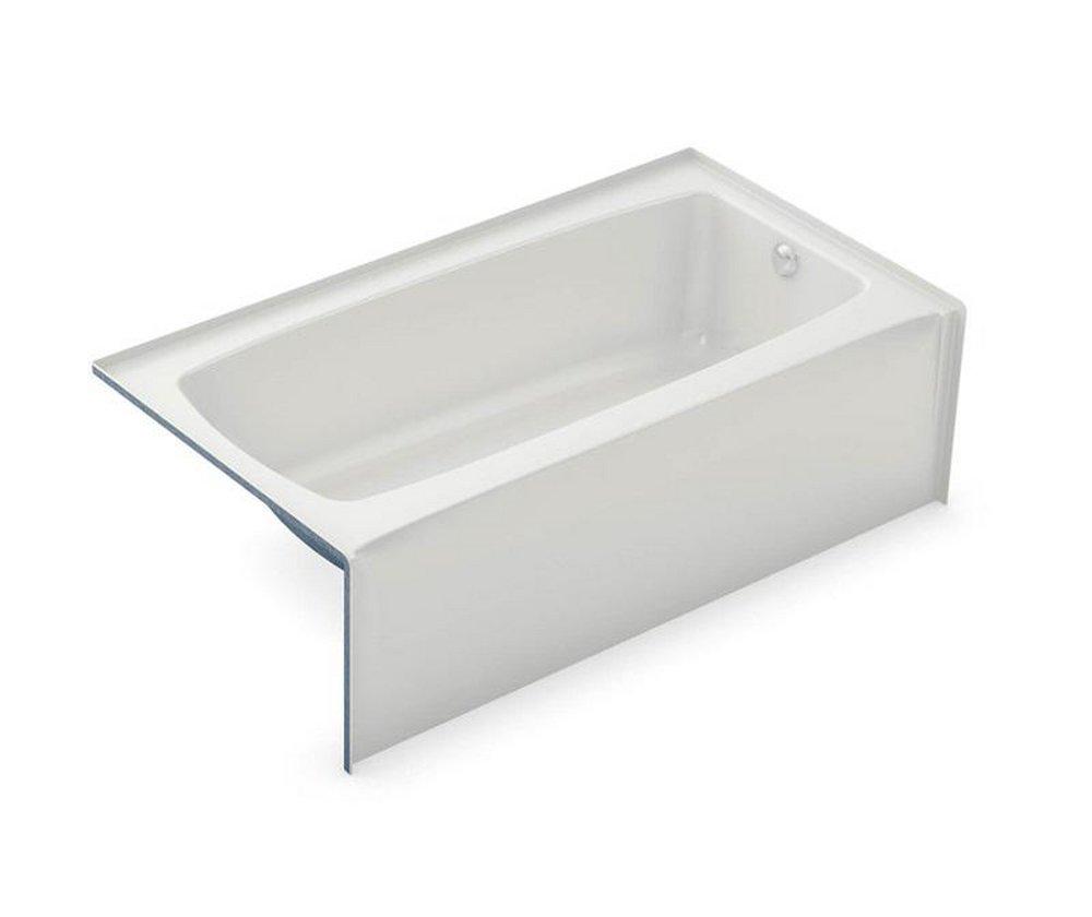 Aker by MAAX White 60 x 33 in. Fiberglass, Resin and Gelcoat Rectangle Alcove Bathtub with Right Drain 