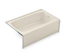60 x 37 in. Fiberglass, Resin and Gelcoat Rectangle Alcove Bathtub with Left Drain in Bone