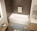 Aker by MAAX Bone 60 x 31-1/2 in. Fiberglass, Resin and Gelcoat Rectangle Alcove Bathtub with Left Drain 