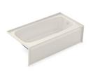 Aker by MAAX Biscuit 54 x 30-1/2 in. Fiberglass, Resin and Gelcoat Rectangle Alcove Bathtub with Left Drain 