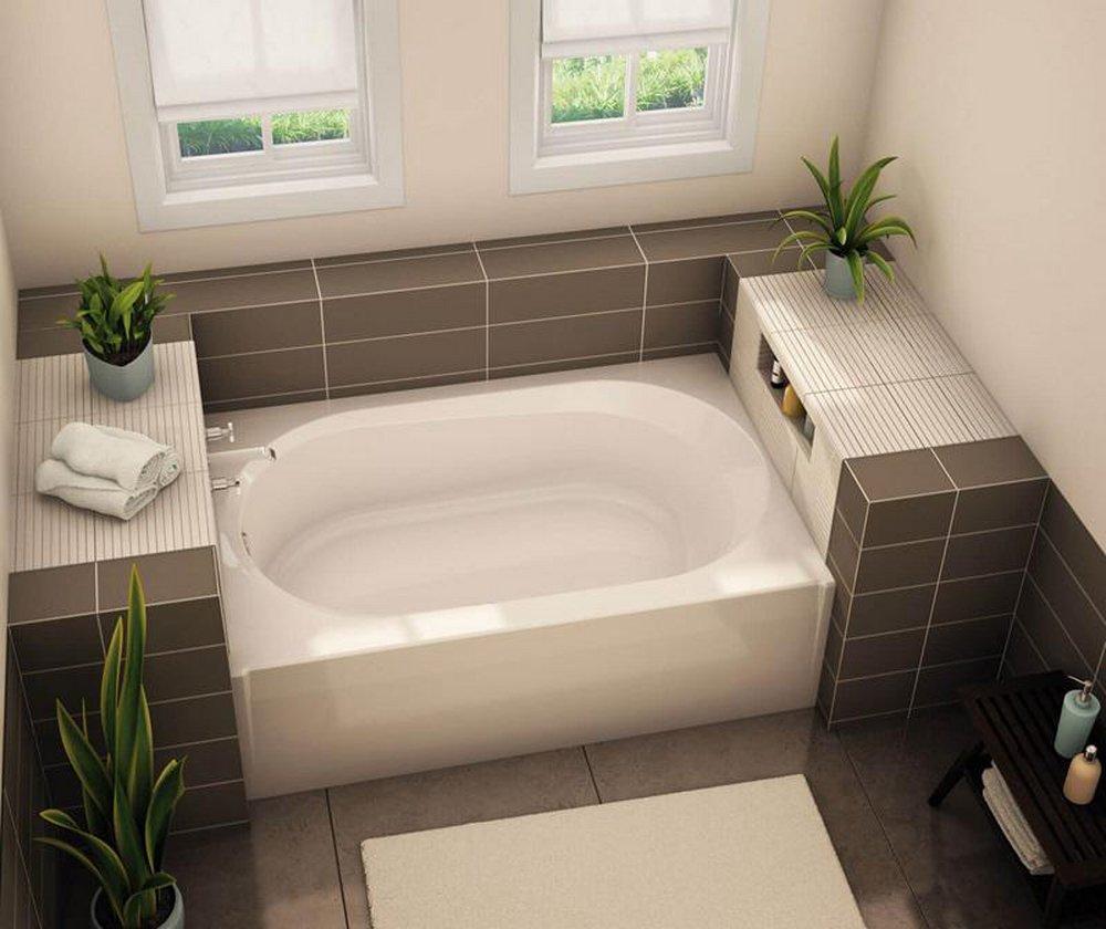 Aker by MAAX White 60 x 41 in. Soaker Alcove Bathtub in White 