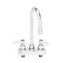 T&S Brass Chrome Plated 4 DECK MT WORKBOARD FCT 6 SWIVEL GOOSENECK W/ 2.2 GPM AERATOR CERAMA LEVER HANDLES 