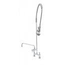 T&S Brass Polished Chrome 1.15 gpm 2 Hole Deck Mount Pre Rinse Unit Institutional Sink Faucet with Single Lever Handle 