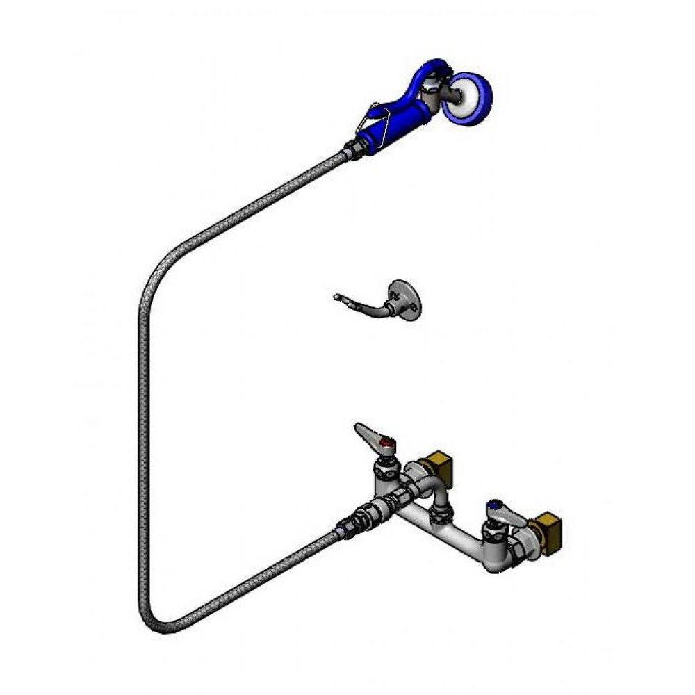 T&S Brass PET GROOMING FAUCET 8 WALL MOUNT ALUMINUM SPRAY VALVE VINYL HOSE VACUUM BREAKER 