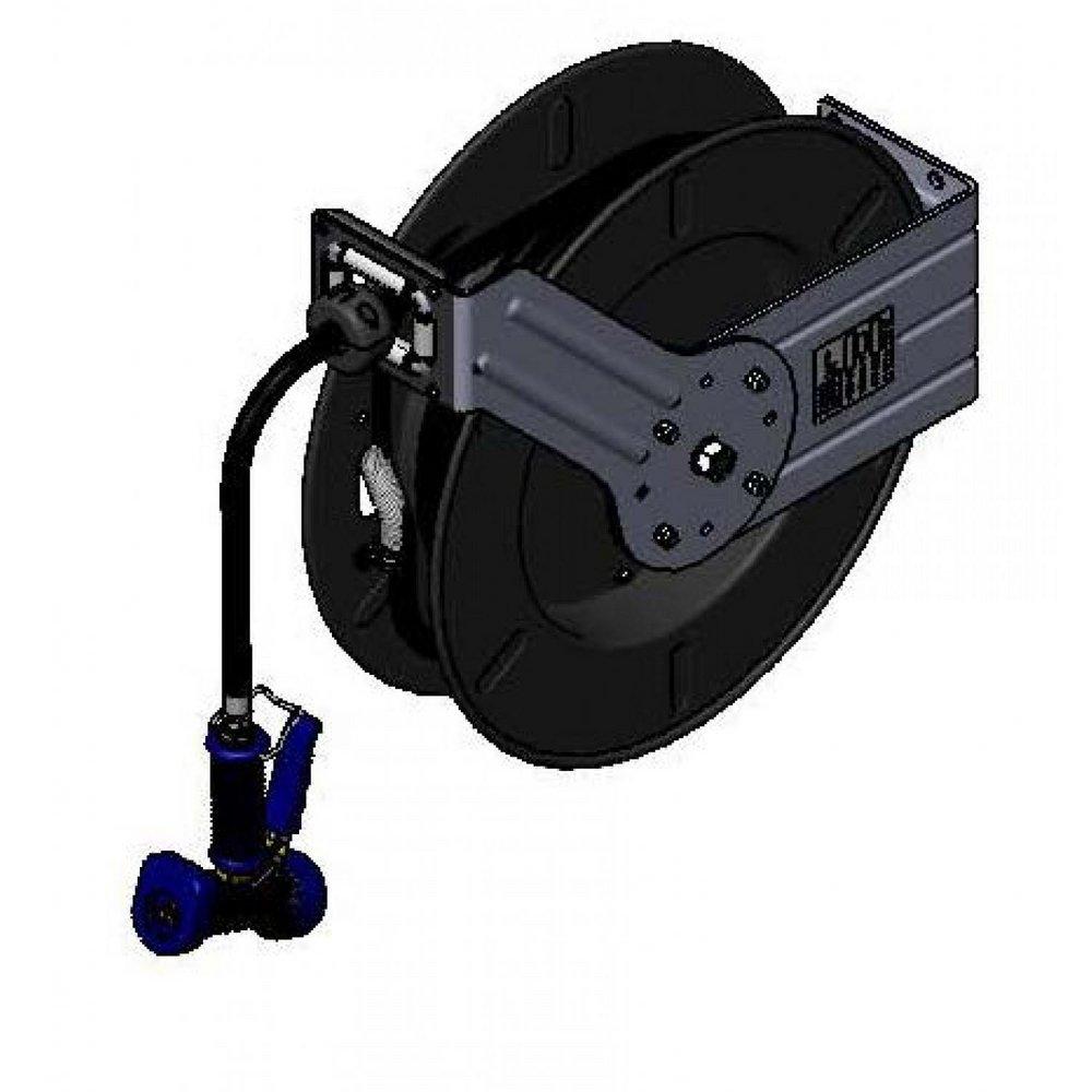 T&S Brass Black Open Epoxy Coated Steel Hose Reel with 3/8 in. x 50 ft. Hose, Trigger & Adapter 