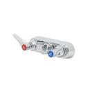 T&S Brass Chrome Plated 4 WALL MOUNT WORKBOARD FAUCET LESS NOZZLE CERAMA LEVER HANDLES 