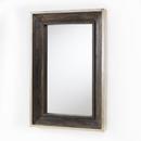 24 x 36 in. Rectangular Decorative Mirror in Grey Washed Wood with Aluminum