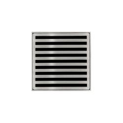 2 in. No Hub PVC Shower Drain with 4 in. Grate in Satin Stainless Steel
