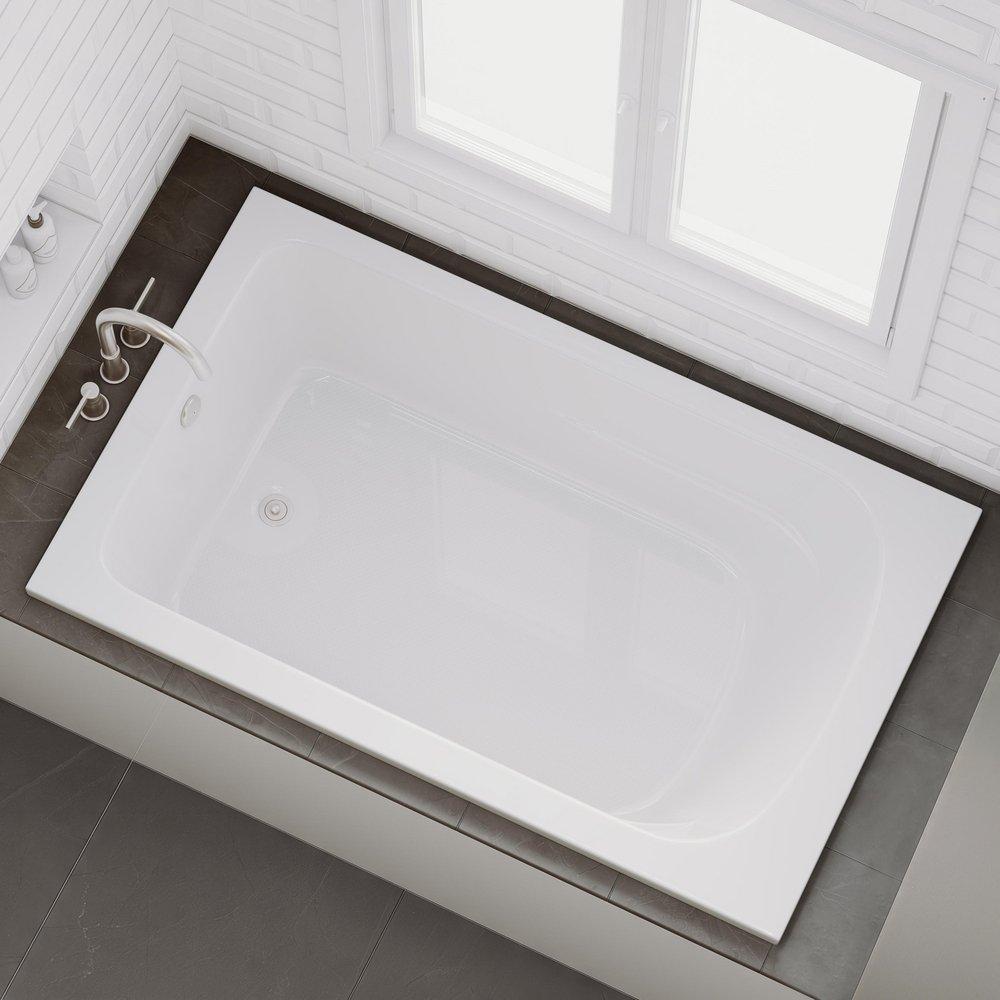 PROFLO&reg; White 60 x 36 in. Soaker Drop-in Bathtub with Reversible Drain 