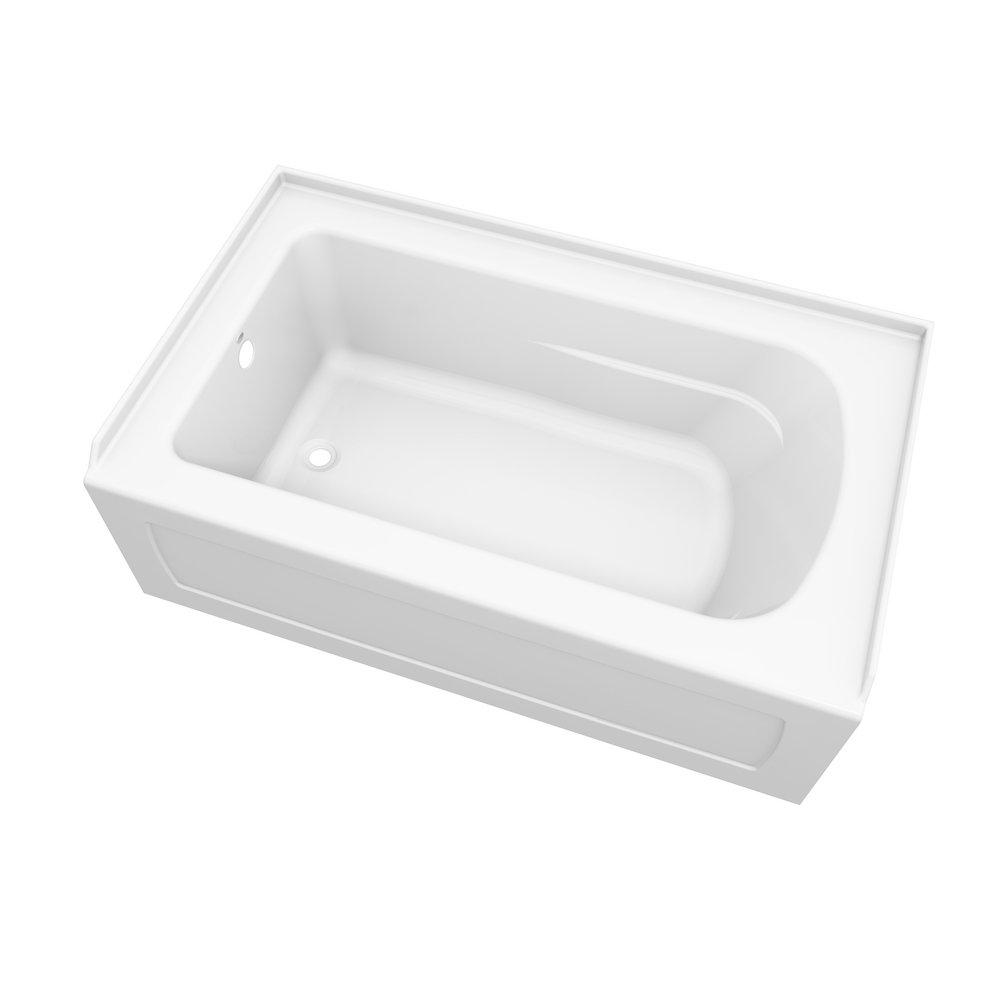 60 in. x 36 in. Soaker Alcove Bathtub with Left Drain in White