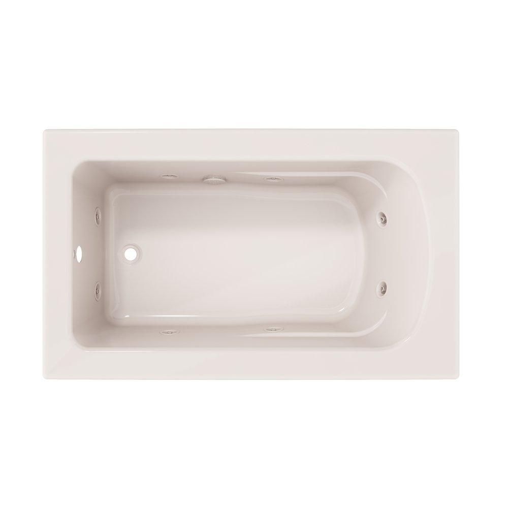 PROFLO&reg; Biscuit 60 x 36 in. Whirlpool Drop-In Bathtub with Reversible Drain 