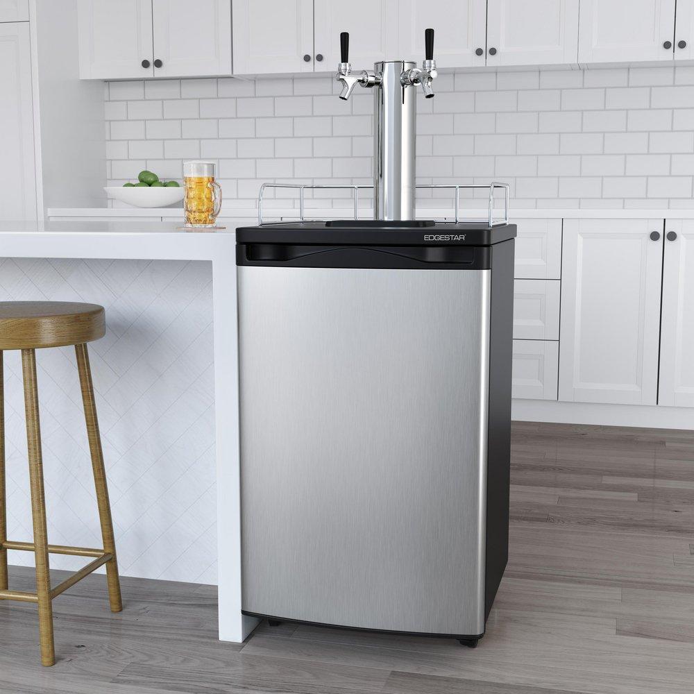 Edgestar Stainless Steel 20-3/16 in. Dual Tap Beer Dispenser 