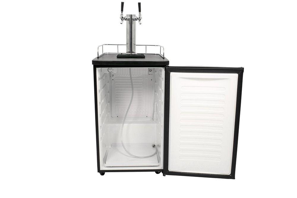 Edgestar Black 20-3/16 in. Dual Tap Beer Dispenser 