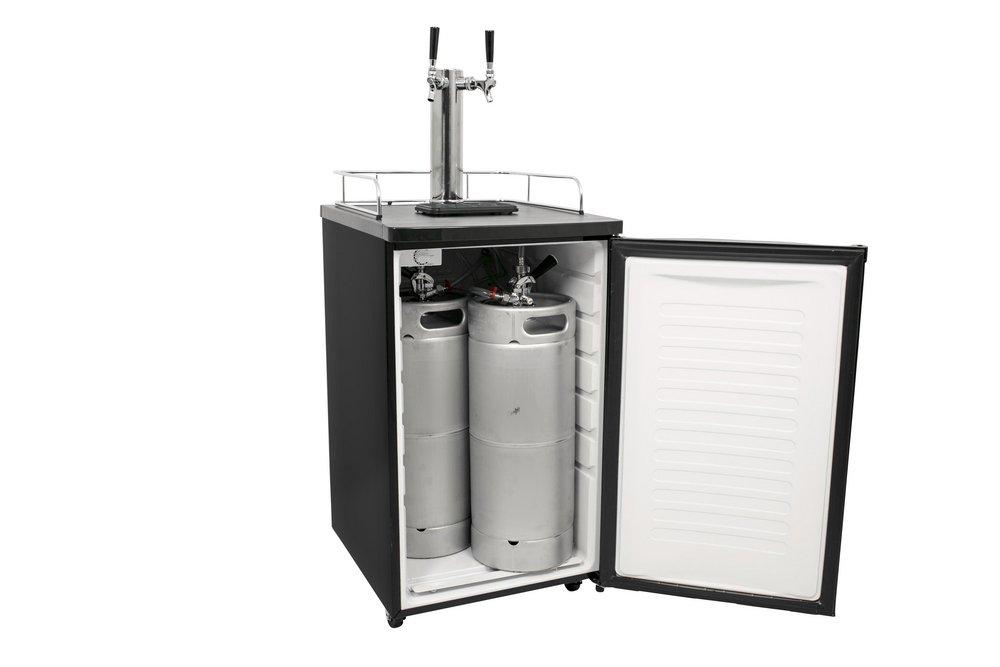 Edgestar Black 20-3/16 in. Dual Tap Beer Dispenser 
