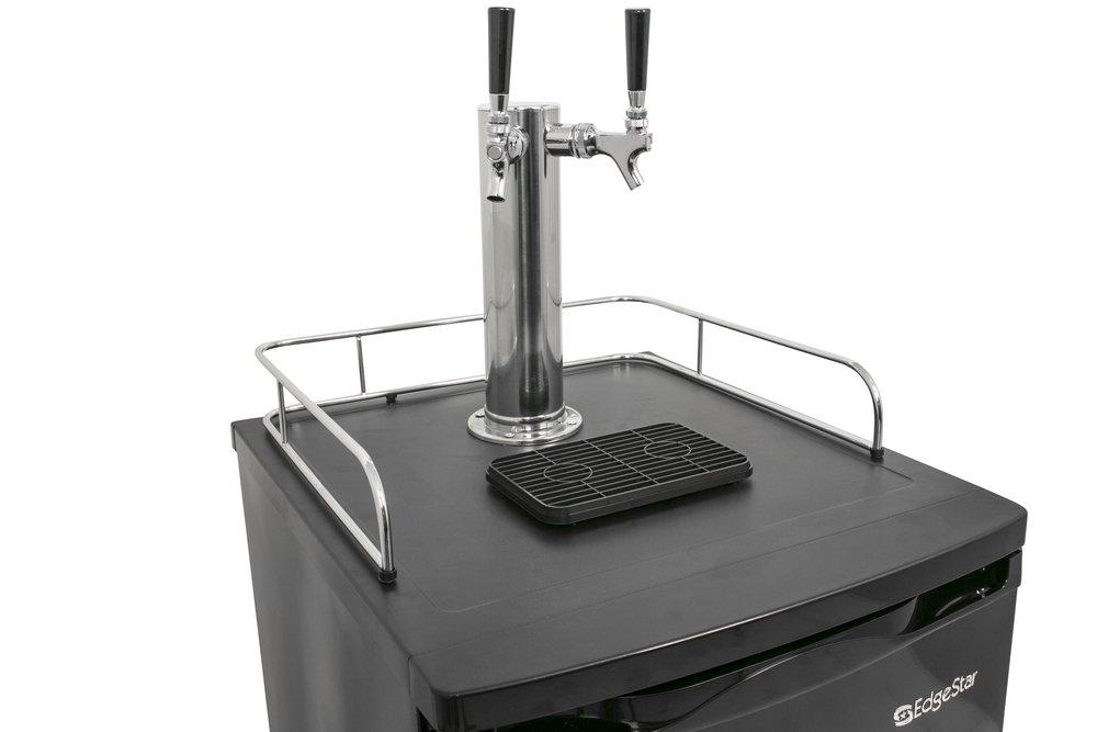 Edgestar Black 20-3/16 in. Dual Tap Beer Dispenser 