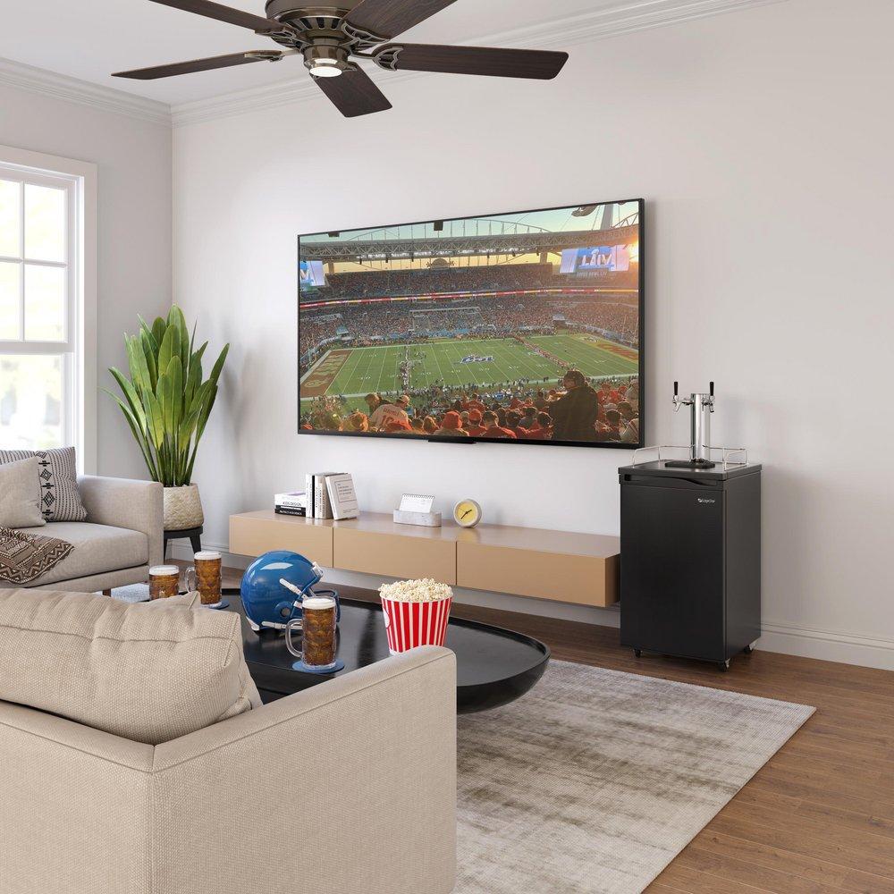 Edgestar Black 20-3/16 in. Dual Tap Beer Dispenser 