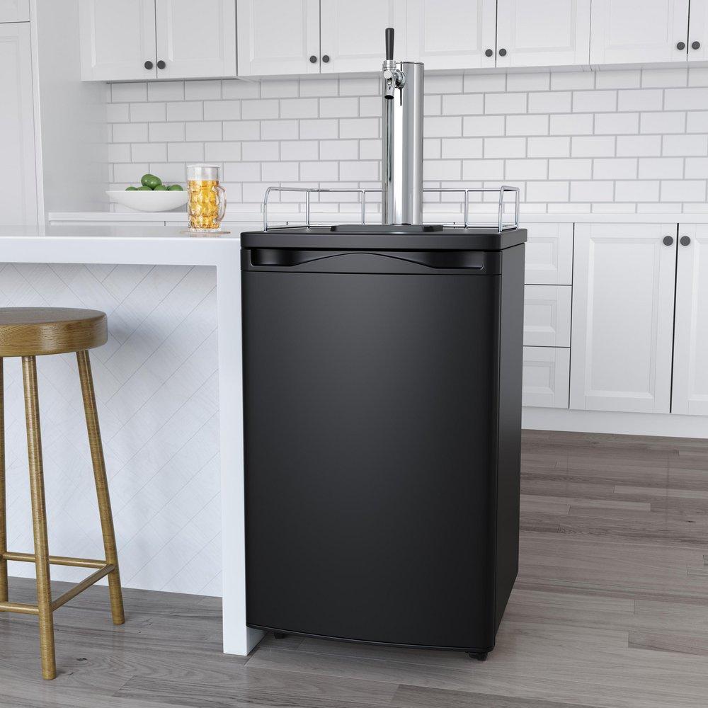 Edgestar Black 20-3/16 in. Single Tap Beer Dispenser 