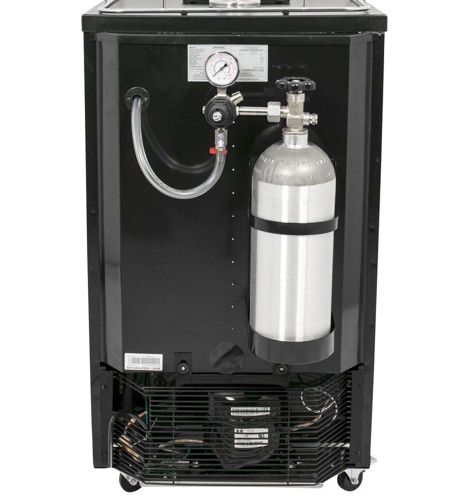 Edgestar Black 20-3/16 in. Single Tap Beer Dispenser 