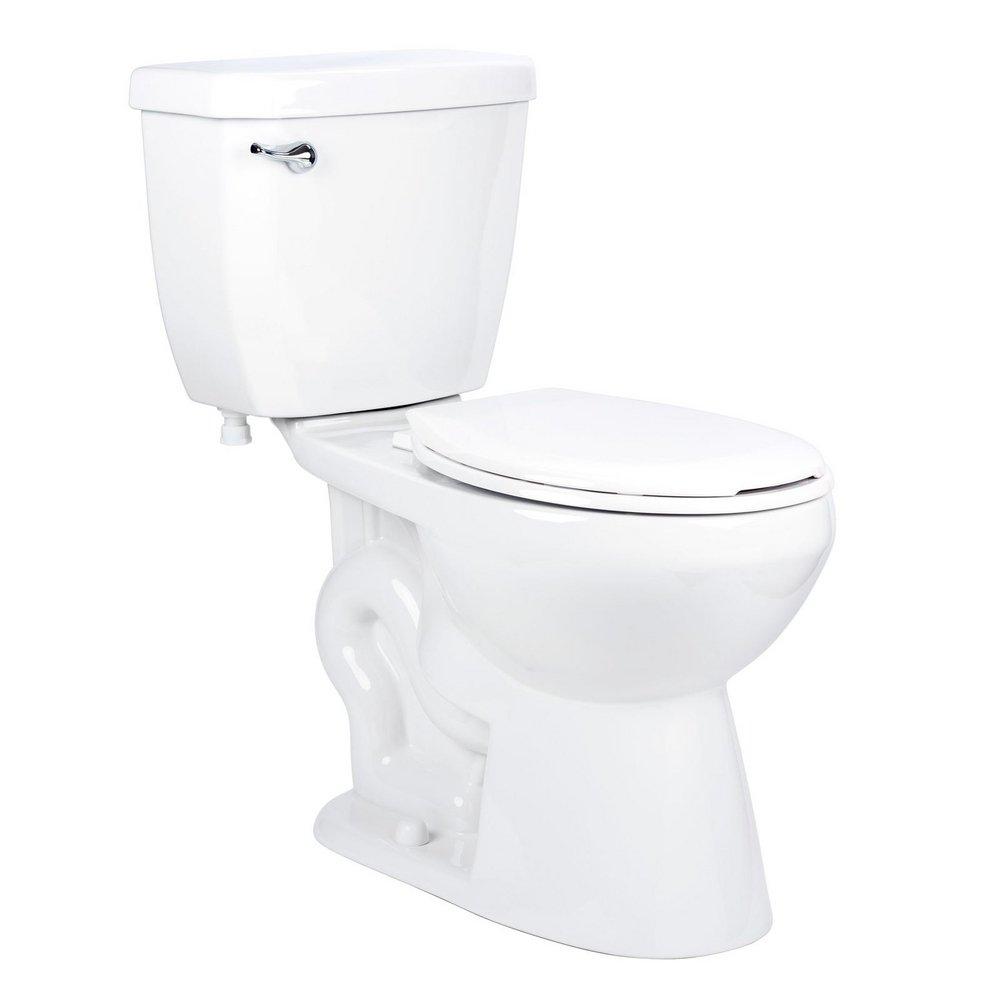 Miseno White 1.28 gpf Round Floor Mount Two Piece Toilet 