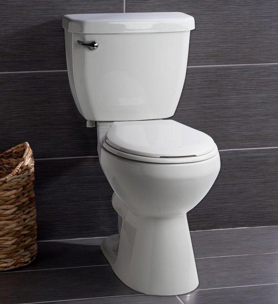 Miseno White 1.28 gpf Round Floor Mount Two Piece Toilet 