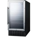 Summit Appliance Black/Stainless Steel 17-3/4 in. 2.7 cf Built-in Beverage Center with Reversible Hinge 