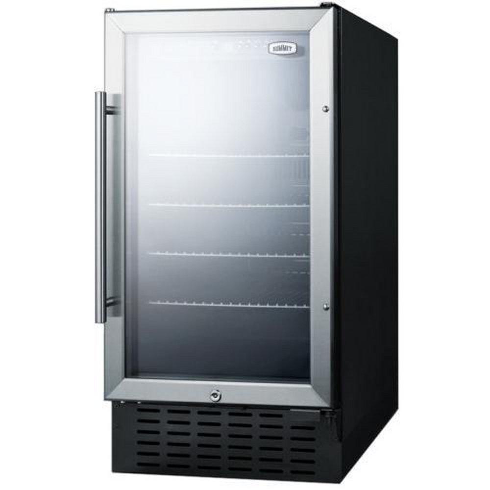 Summit Appliance Black/Stainless Steel 17-3/4 in. 2.7 cf Built-in Beverage Center with Reversible Hinge 