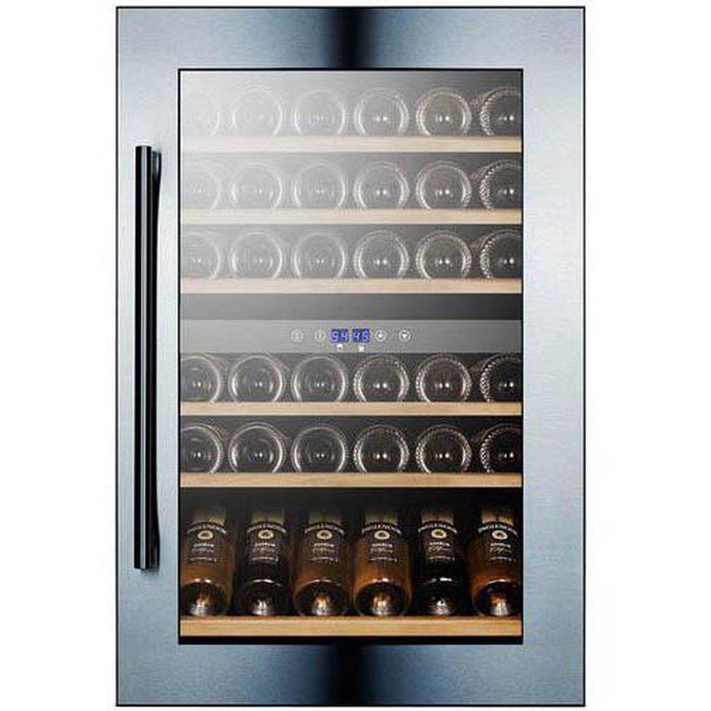 Summit Appliance Black/Stainless Steel 23-1/4 in. Built-in Wine Cooler with Reversible Hinge 