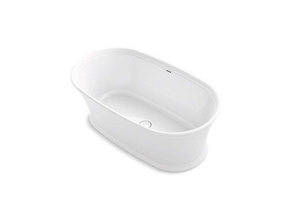 KOHLER White 66-3/16 x 36-3/16 in. Freestanding Bathtub with Center Drain 